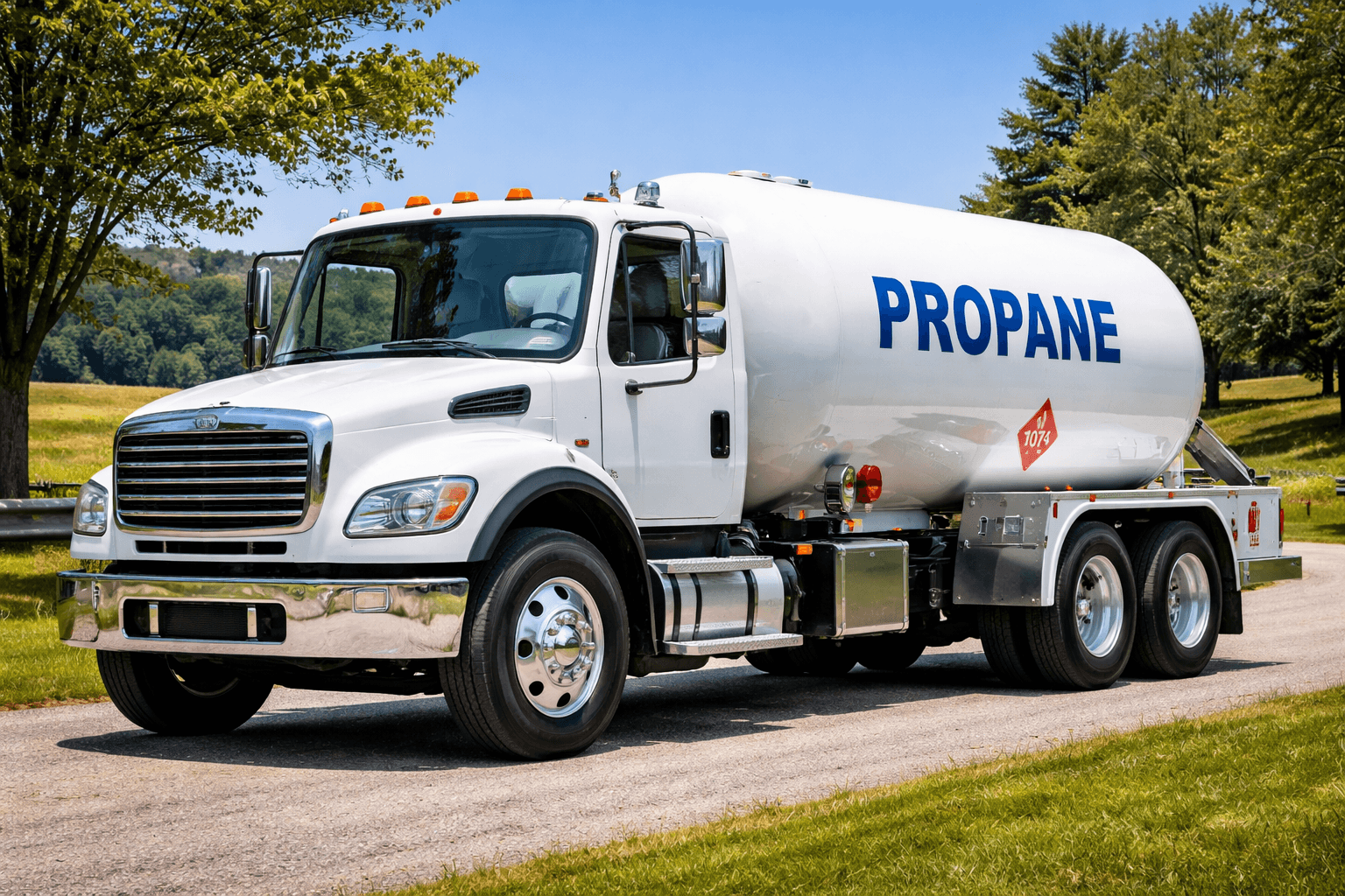 Propane delivery truck